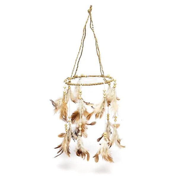 Traumfänger Hanf rund braun / offwhite -- ±46x16cm