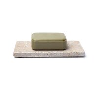 Travertin Seifenhalter oder Kerzenhalter beige --...