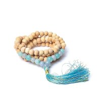 Tulsi Mala mit Engelsstein/Amazonit AA Qualität im...