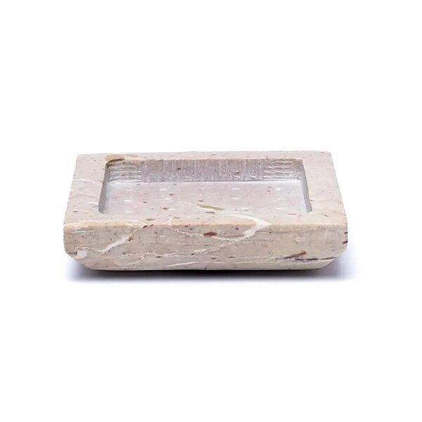 Untersetzer / Kerzenständer quadratisch beige Speckstein -- 9x9cm