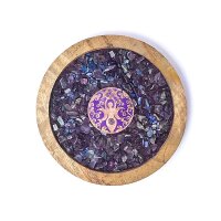 Untersetzer Holz Göttin, Amethyst & Lapislazuli...