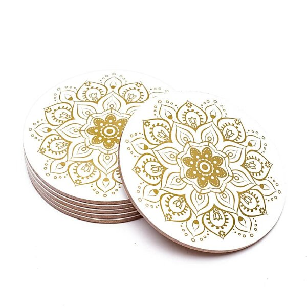 Untersetzer Mandala weiß Set 6 Stück --152g