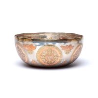 Versilberte Klangschale Buddha Vairochana --...