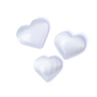 Weißer Selenit Herz Sorgenstein -- ±3x4cm