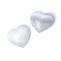 Weißer Selenit Herz Sorgenstein -- ±8cm