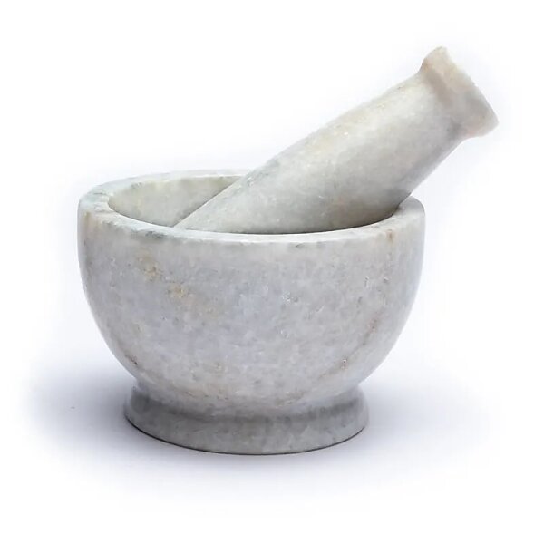 Wellness Mörser aus weißem Marmor -- 9x6.5 cm