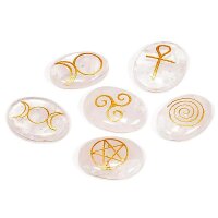 Wicca Symbolsteine Bergkristall SET von 6 Stück --...
