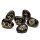 Wicca Symbolsteine schwarzer Achat SET 6 x -- 3.3x2.3 cm