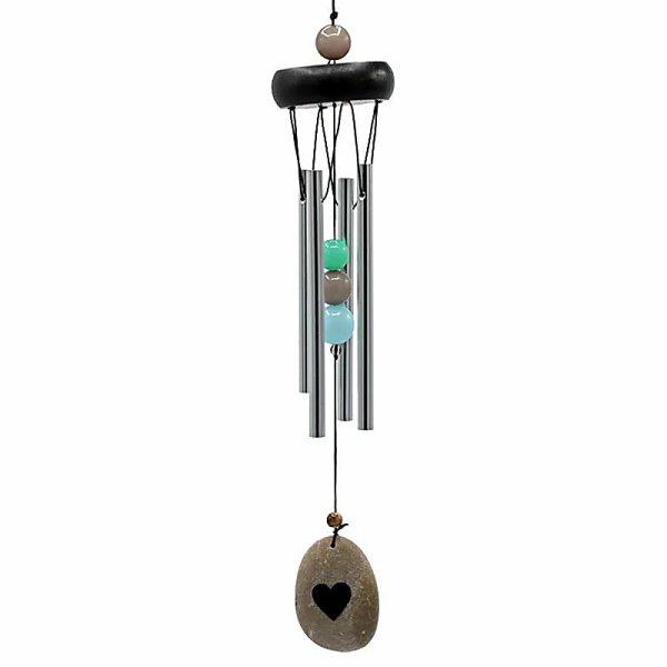 Windspiel mit 4 Stäben und Herzwindfänger -- 35 cm