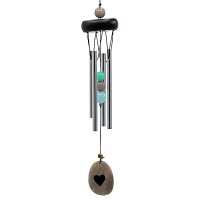 Windspiel mit 4 Stäben und Herzwindfänger -- 35 cm