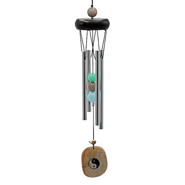 Windspiel mit 4 Stäben, Yin Yang Windfänger -- 35 cm