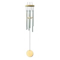 Windspiel mit 5 Klangstäben und Naturholz -- 45 cm