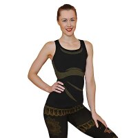Yoga Top Om nahtlos Bio-Baumwolle schwarz S-M -- 150 g