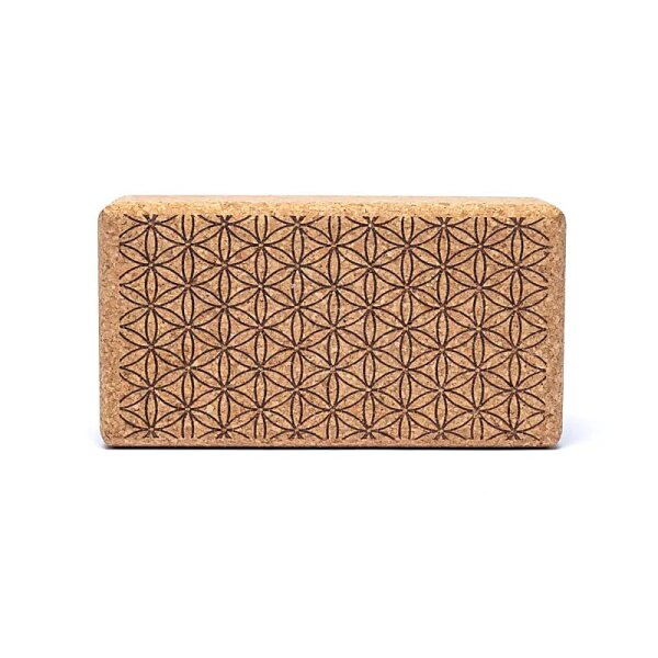Yogablock Kork Blume des Lebens -- 23x12x7,5 cm