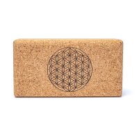 Yogablock Kork Blume des Lebens Mandala -- 23x12x7,5 cm