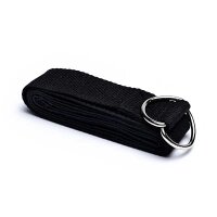 Yogagurt D-Ring Schnalle schwarz Baumwolle -- 183x4 cm