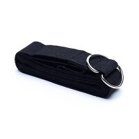 Yogagurt D-Ring Schnalle schwarz Baumwolle -- 250x4cm