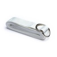 Yogagurt D-Ring Schnalle weiß Baumwolle -- 250x4cm