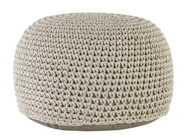Sitzhocker Mohair Ø55 H37 beige, super nachhaltig, waschbar modern, CO2 Arm
