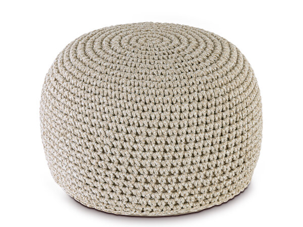 Sitzhocker Mohair Ø55 H37 beige, super nachhaltig, waschbar modern, CO2 Arm