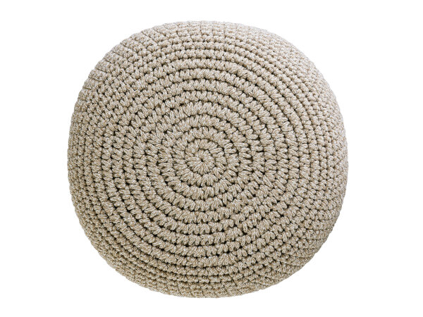 Sitzhocker Mohair Ø55 H37 beige, super nachhaltig, waschbar modern, CO2 Arm