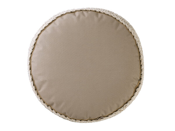 Sitzhocker Mohair Ø55 H37 beige, super nachhaltig, waschbar modern, CO2 Arm