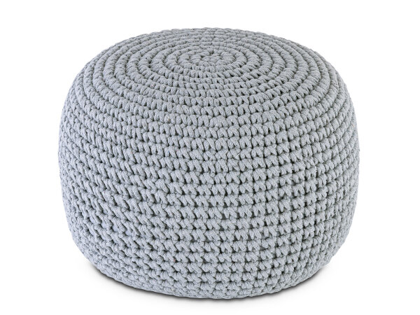 Sitzhocker Mohair Ø55 H37 hellgrau , super nachhaltig, waschbar modern, CO2 Arm