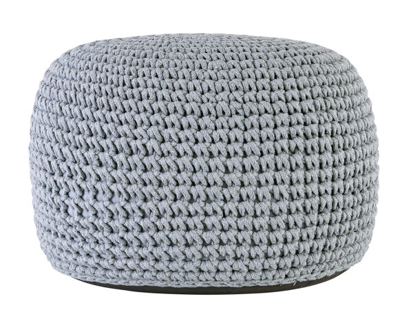 Sitzhocker Mohair Ø55 H37 hellgrau , super nachhaltig, waschbar modern, CO2 Arm