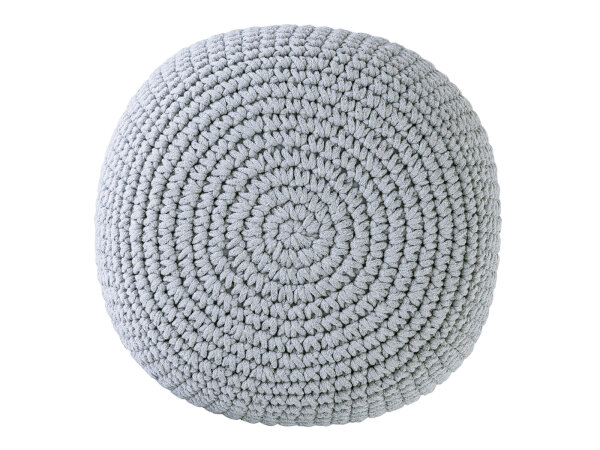 Sitzhocker Mohair Ø55 H37 hellgrau , super nachhaltig, waschbar modern, CO2 Arm