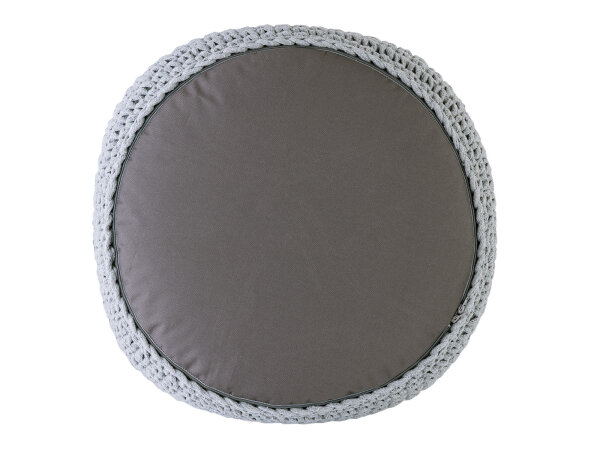 Sitzhocker Mohair Ø55 H37 hellgrau , super nachhaltig, waschbar modern, CO2 Arm