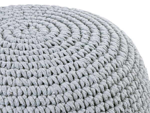 Sitzhocker Mohair Ø55 H37 hellgrau , super nachhaltig, waschbar modern, CO2 Arm