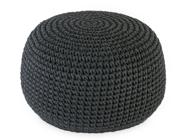 Sitzhocker Mohair Ø55 H37 grau , super nachhaltig, waschbar modern, CO2 Arm