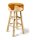 Stierfell-Bar-Hocker echtes Stierfell Barstuhl braun/wei&szlig; rund Holzfu&szlig; 80cm hoch